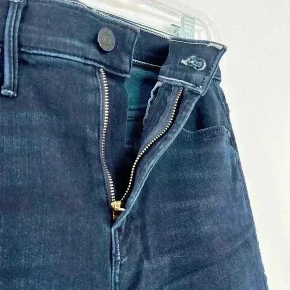 Mother Denim Insider Crop Step Fray Dark Straight Leg in Night Tripper Size 25 - Picture 6 of 14